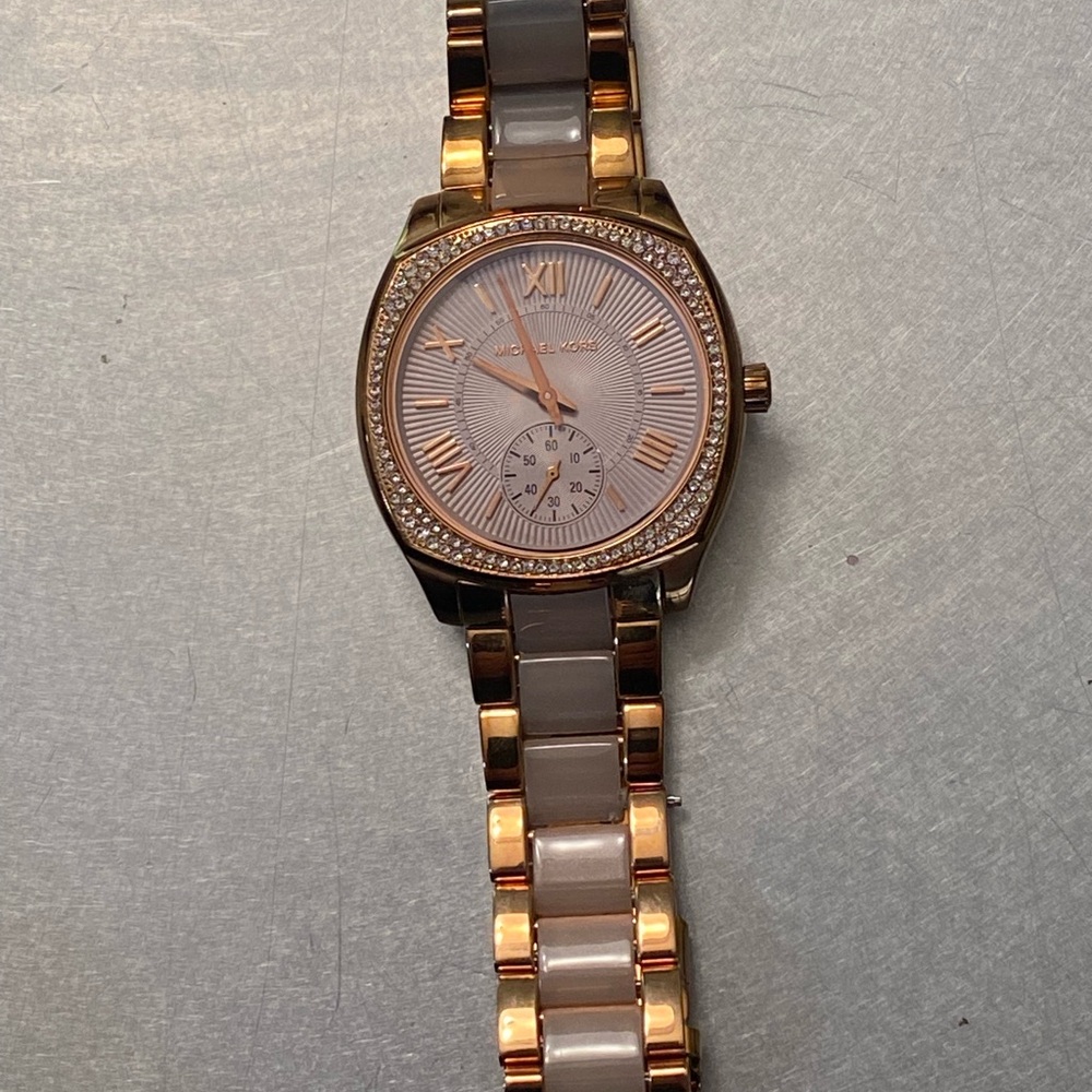 Michael Kors Rose Gold and Blush Ceramic Link Watch